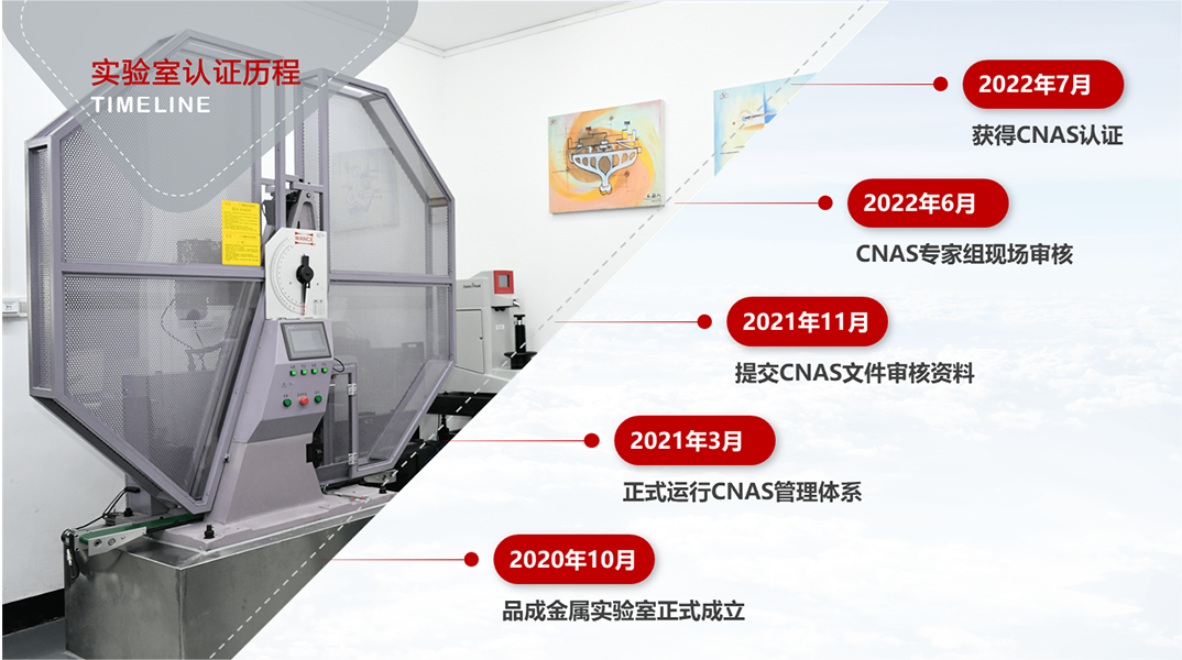 品成金屬實驗室不斷引進進口設備和專業人才，積極運行CNAS管理體系。